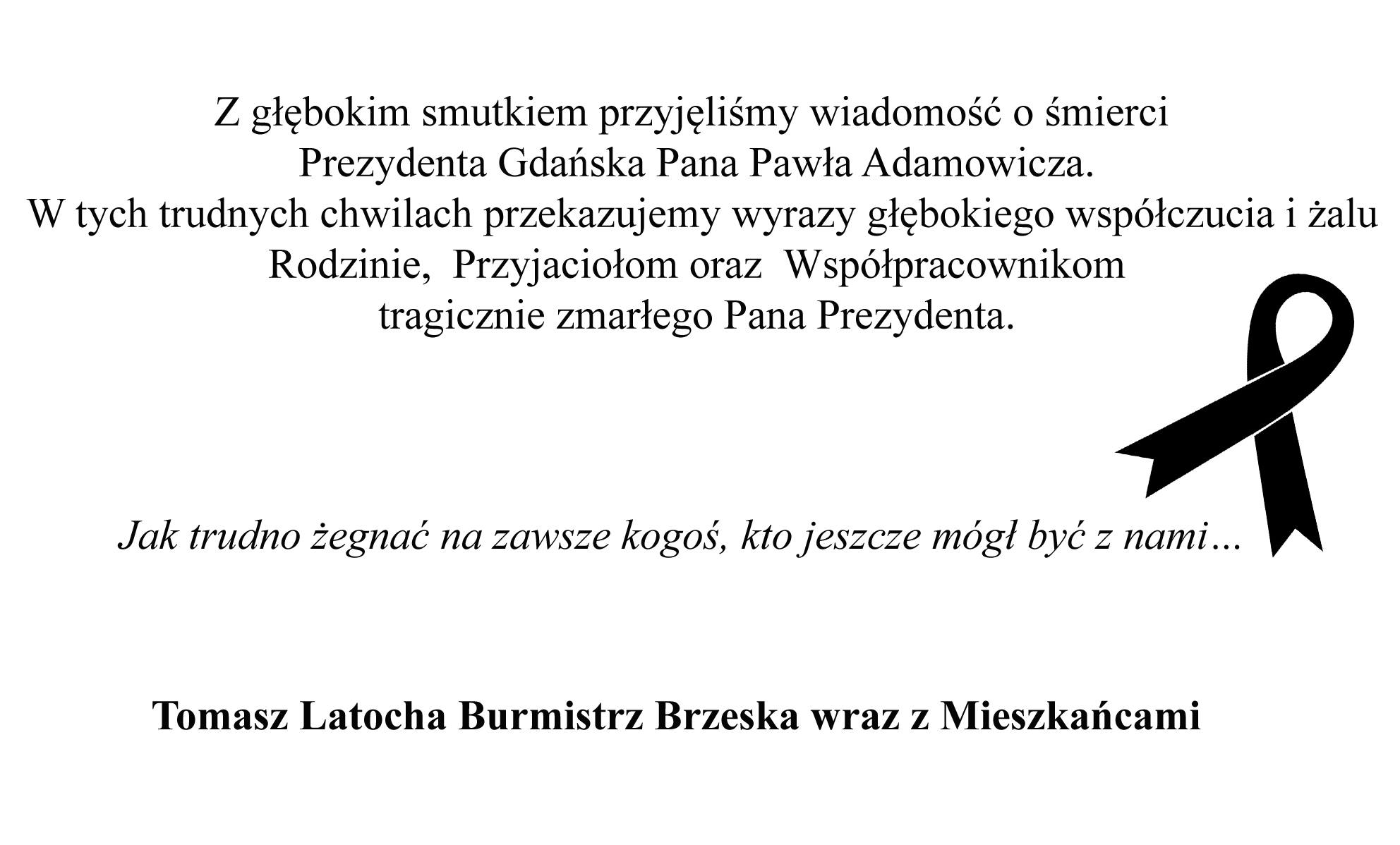 Żegnamy Prezydenta Gdańska - Pawła Adamowicza