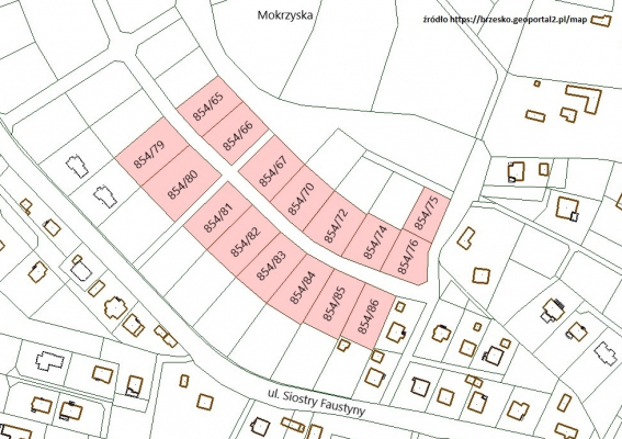 Wykaz nieruchomości  przeznaczonych do zbycia - Mokrzyska