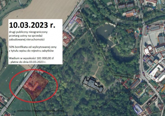 Drugi publiczny nieograniczony przetarg ustny na zbycie zabudowane nieruchomości przy ul. Mickiewicza 68