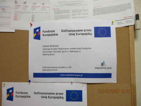 Wykonanie modernizacji budynku Gminnego Ośrodka Sportu i Rekreacji w Mokrzyskach