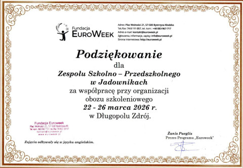 Uczniowie ZSP w Jadownikach na Euroweeku