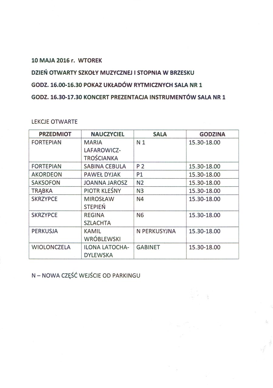 Dni otwarte w Szkole Muzycznej