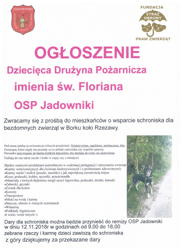 Młodzi strażacy z OSP Jadowniki apelują.