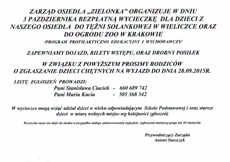 Osiedle „Zielonka” zaprasza