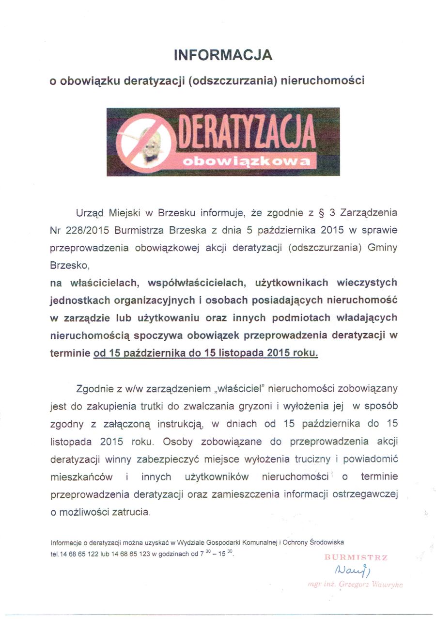 Informacja dla mieszkańców