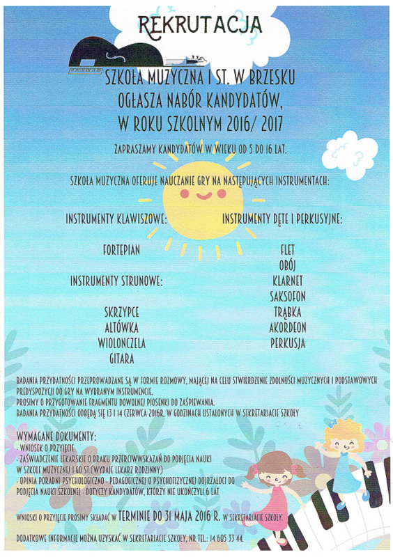 Rekrutacja do szkoły muzycznej