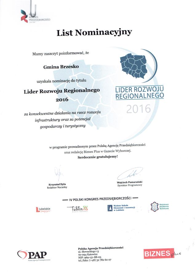 Brzesko wyróżnione