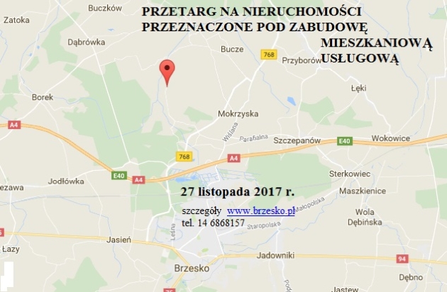 Zbycie  niezabudowanej nieruchomości gruntowej położonej w Mokrzyskach