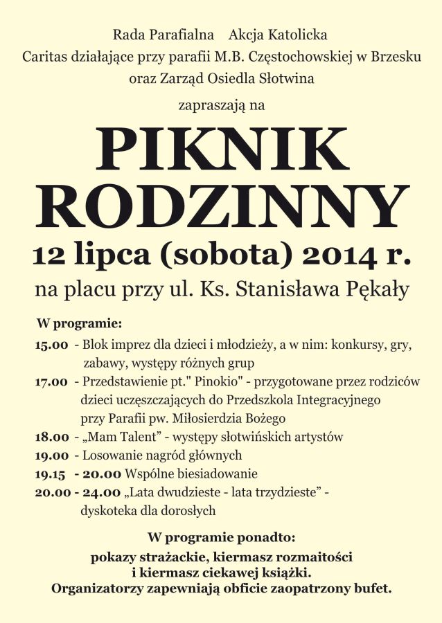 Piknik rodzinny na Słotwinie