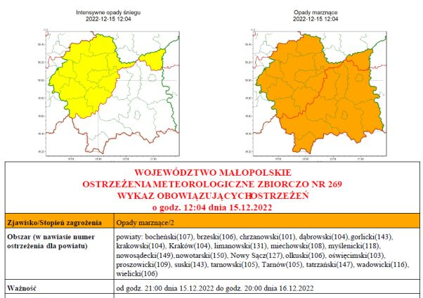 WYDZIAŁ BEZPIECZEŃSTWA I ZARZĄDZANIA KRYZYSOWEGO WOJEWÓDZKIE CENTRUM ZARZĄDZANIA KRYZYSOWEGO zawiadamia