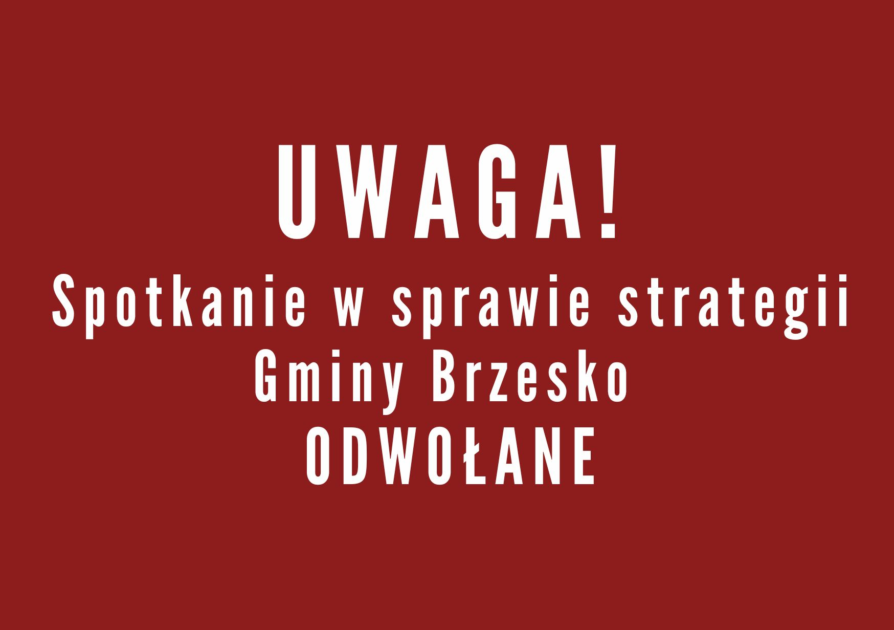 Spotkanie konsultacyjne odwołane