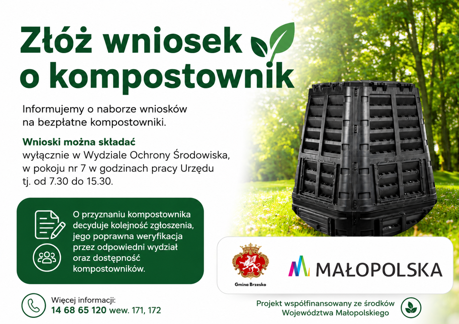 PRZEDŁUŻENIE NABORU WNIOSKÓW NA BEZPŁATNE KOMPOSTOWNIKI