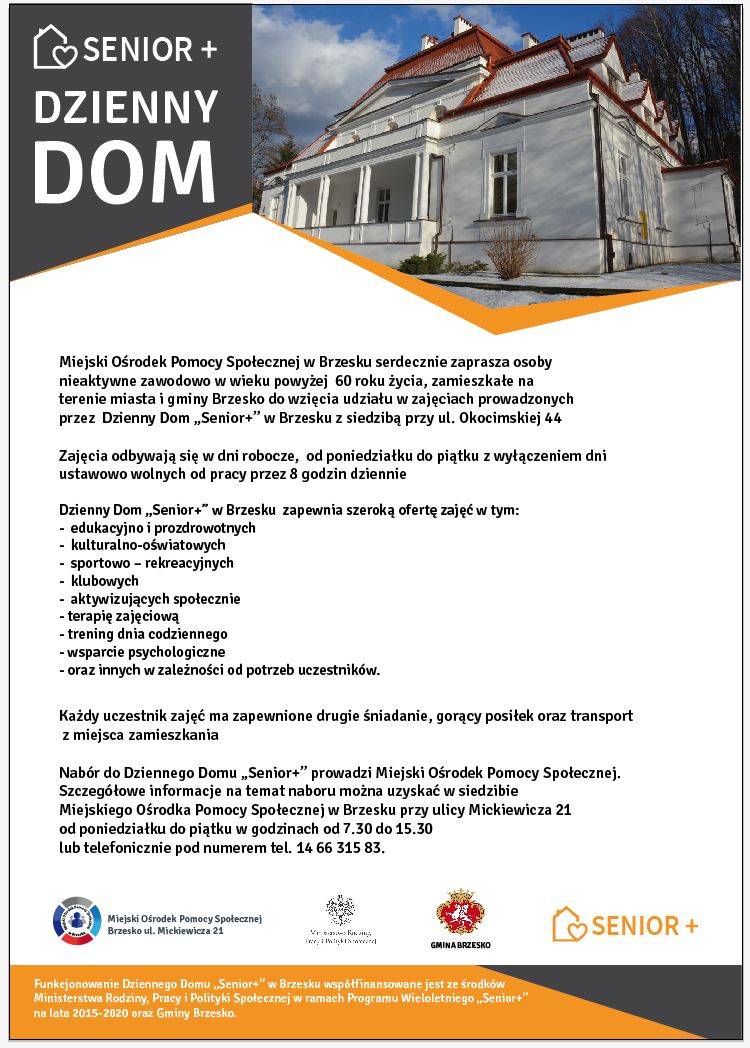 Dzienny Dom Senior+  zaprasza