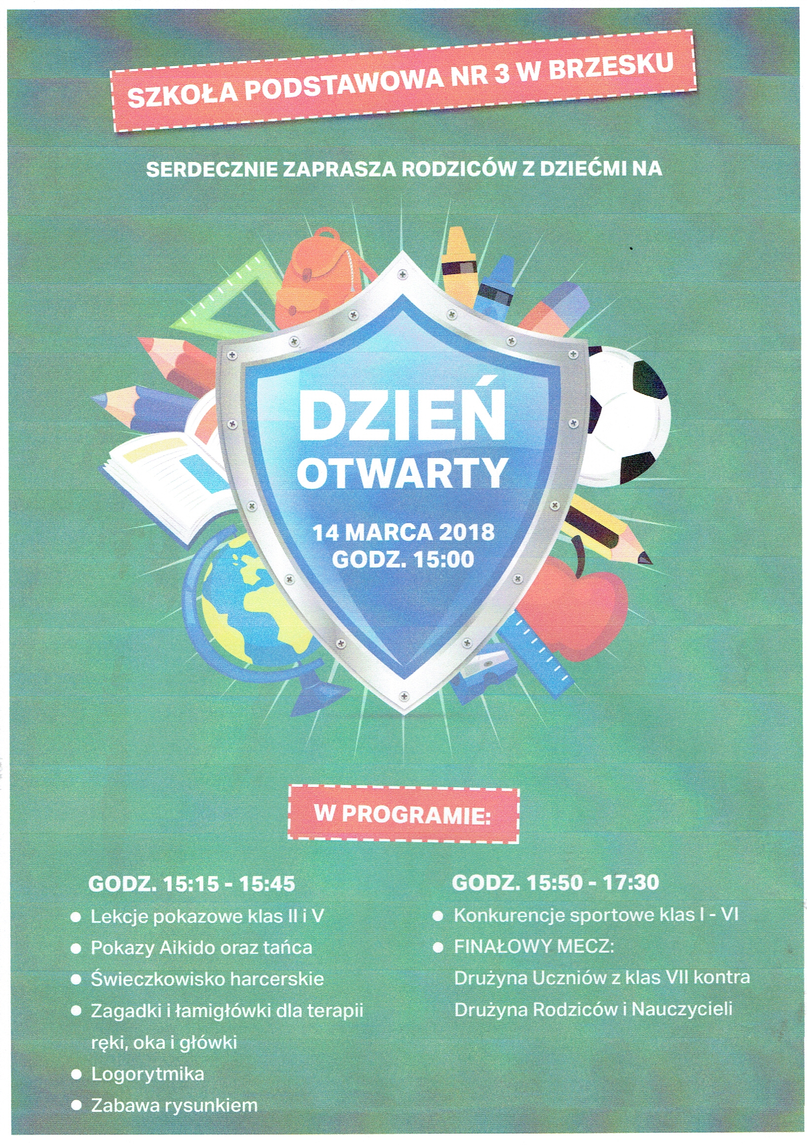 Zaproszenie na dzień otwarty w PSP nr 3