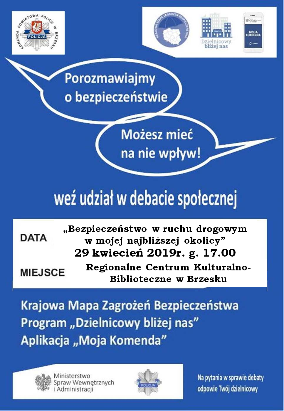 Porozmawiajmy o bezpieczeństwie – policjanci zapraszają na debatę społeczną