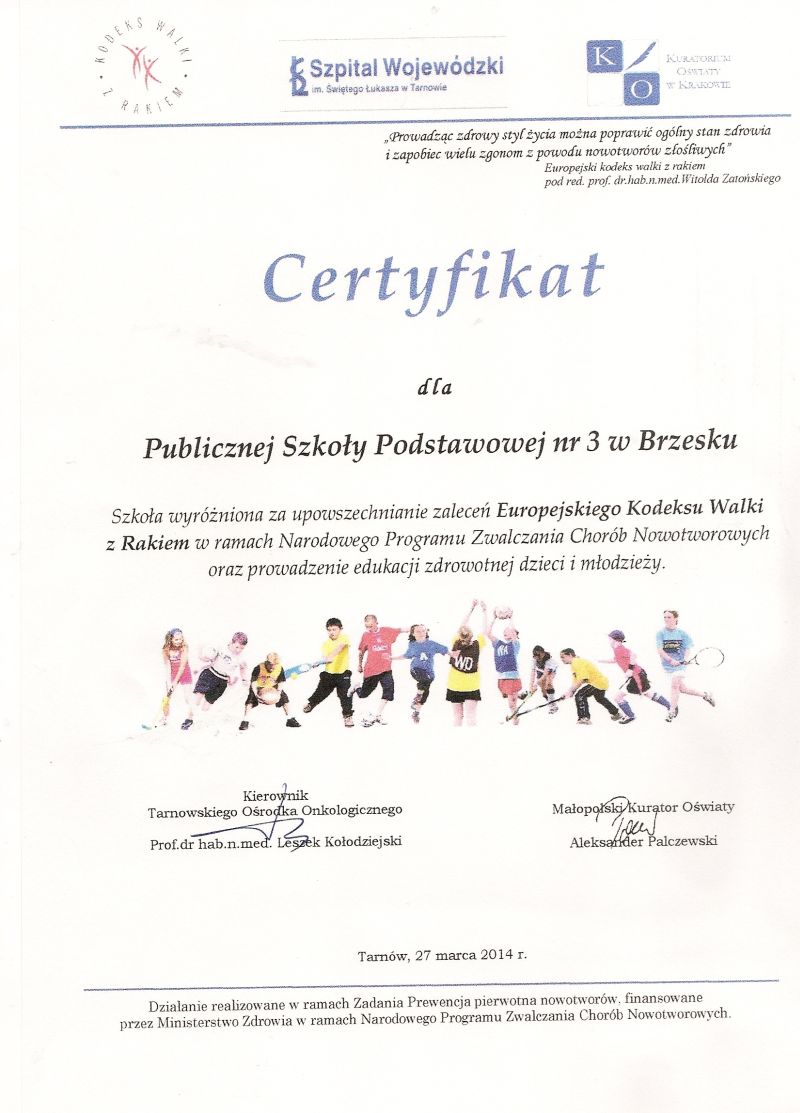 Zdrowy styl życia w brzeskiej "trójce"