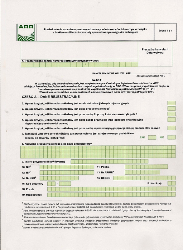 Informacja dla rolników