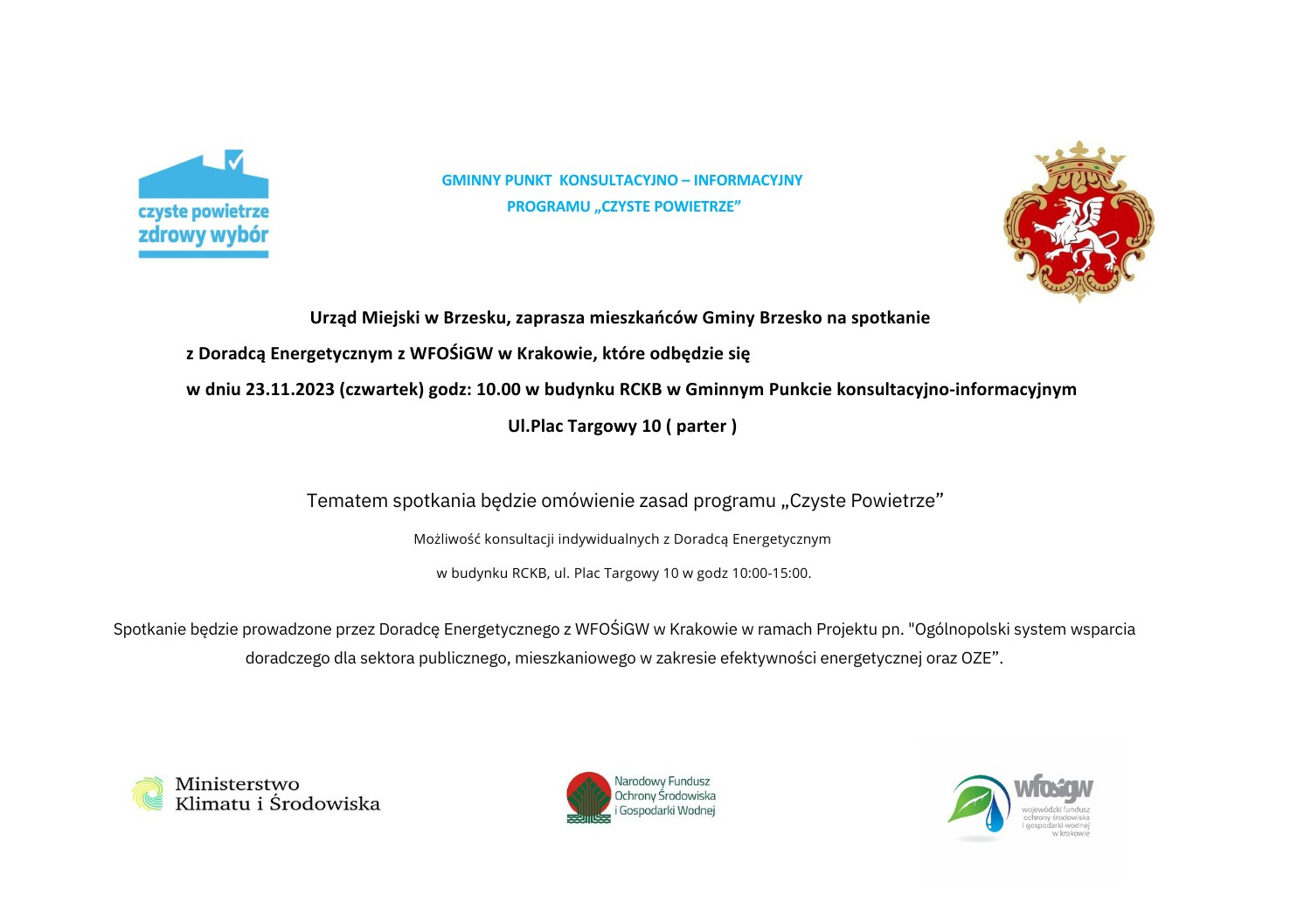 Spotkanie  z Doradcą Energetycznym z WFOŚiGW
