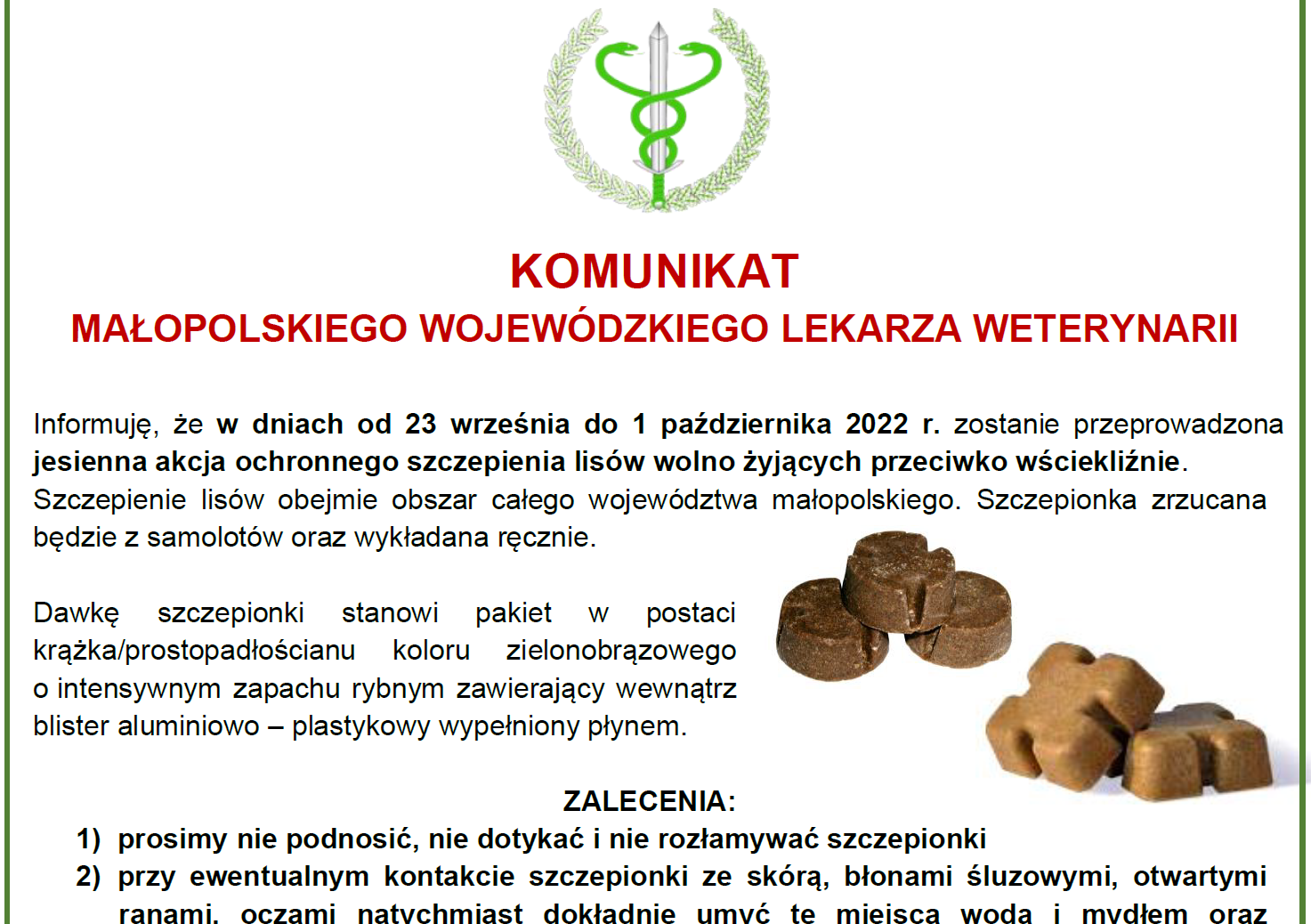 Informacja Powiatowego Lekarza Weterynarii