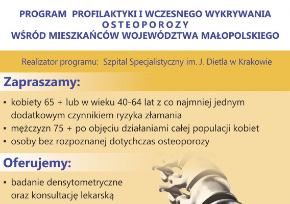 Program profilaktyki wczesnego wykrywania osteoporozy