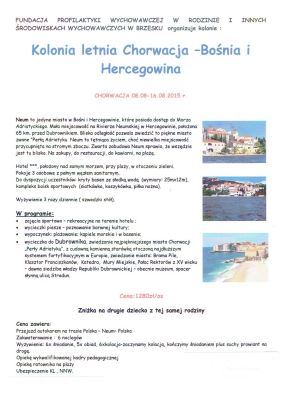 Kolonia letnia w Chorwacji