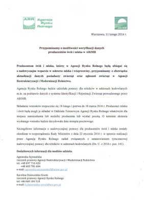 Komunikat dla rolników