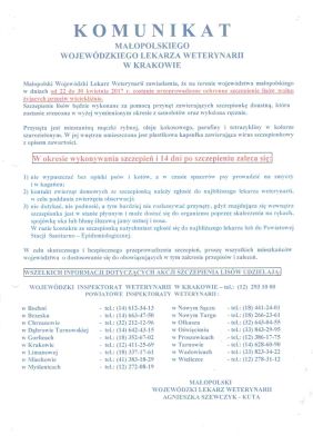 Akcja ochronnego szczepienia lisów