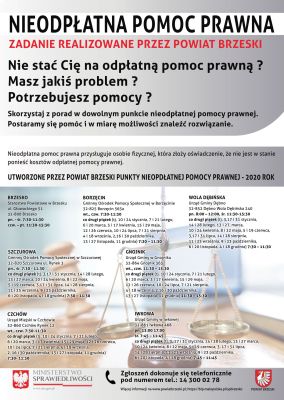 NIEODPŁATNA POMOC  PRAWNA
