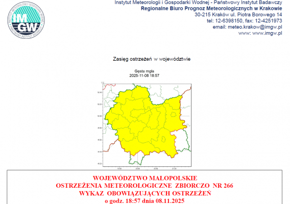 Uwaga - gęsta mgła