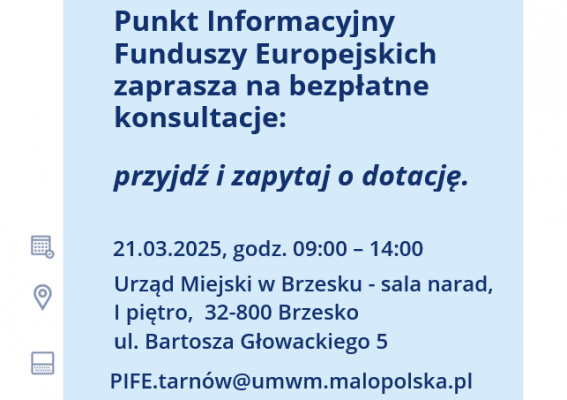 Mobilny Punkt Informacyjny (całodniowy dyżur) dla mieszkańców powiatu brzeskiego – gmina Brzesko