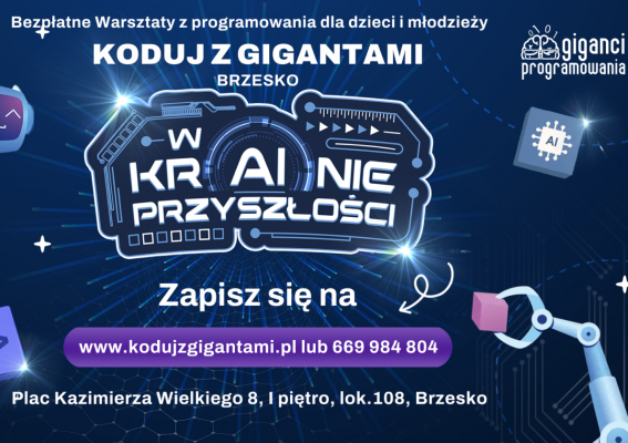 Jak najlepiej zapoznać dziecko ze sztuczną inteligencją? Dzięki bezpłatnym warsztatom - Koduj z Gigantami w Brzesku!