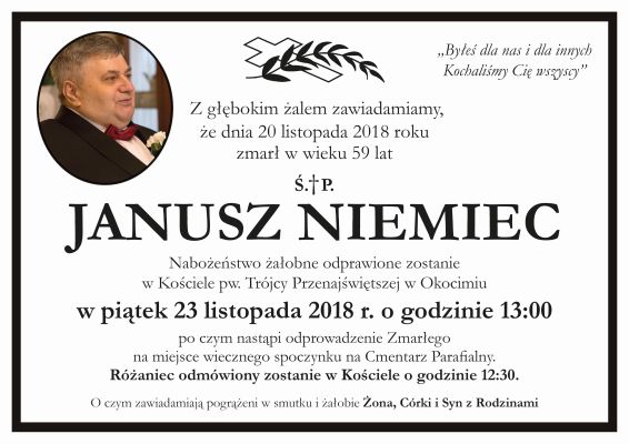 Zmarł Janusz Niemiec