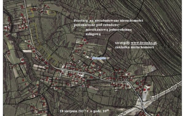 Przetarg ustny na zbycie nieruchomości gruntowej w Mokrzyskach