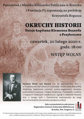 Powiatowa i Miejska Biblioteka Publiczna w Brzesku zaprasza na prelekcję poświęconą kapitanowi Klemensowi Bezardowi z Przyborowa - 20 lutego 2020