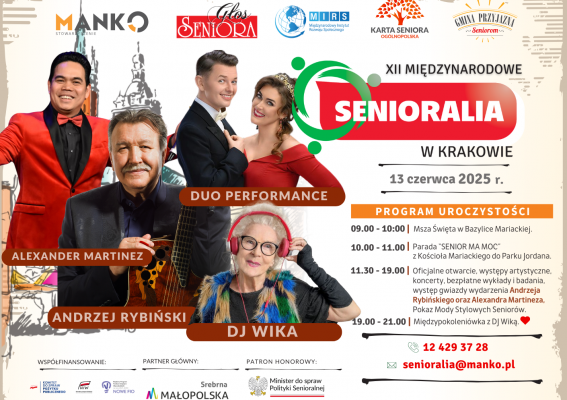 Andrzej Rybiński, DJ WIKA, Alexander Martinez oraz DUO Performance podczas XII edycji Międzynarodowych Senioraliów w Krakowie – największej imprezy seniorskiej w Europie!