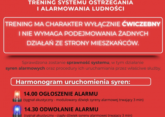 TRENING SYSTEMU OSTRZEGANIA I ALARMOWANIA LUDNOŚCI