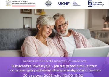 "Oszukańcze inwestycje" - webinar dla seniorów -
