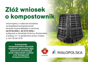 BEZPŁATNE KOMPOSTOWNIKI DLA MIESZKAŃCÓW GMINY BRZESKO – NABÓR WNIOSKÓW 2026
