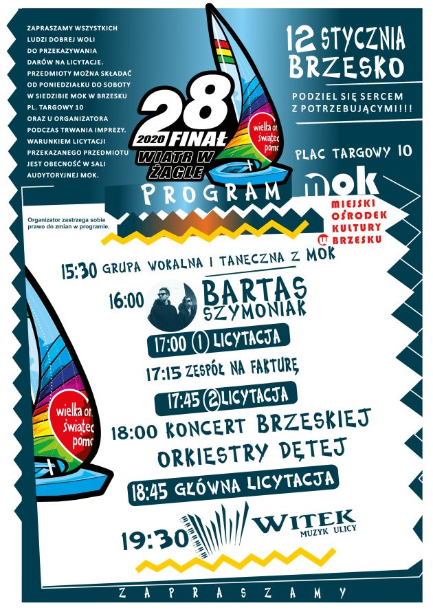 Zapraszamy na brzeski finał Wielkiej Orkiestry Świątecznej Pomocy!